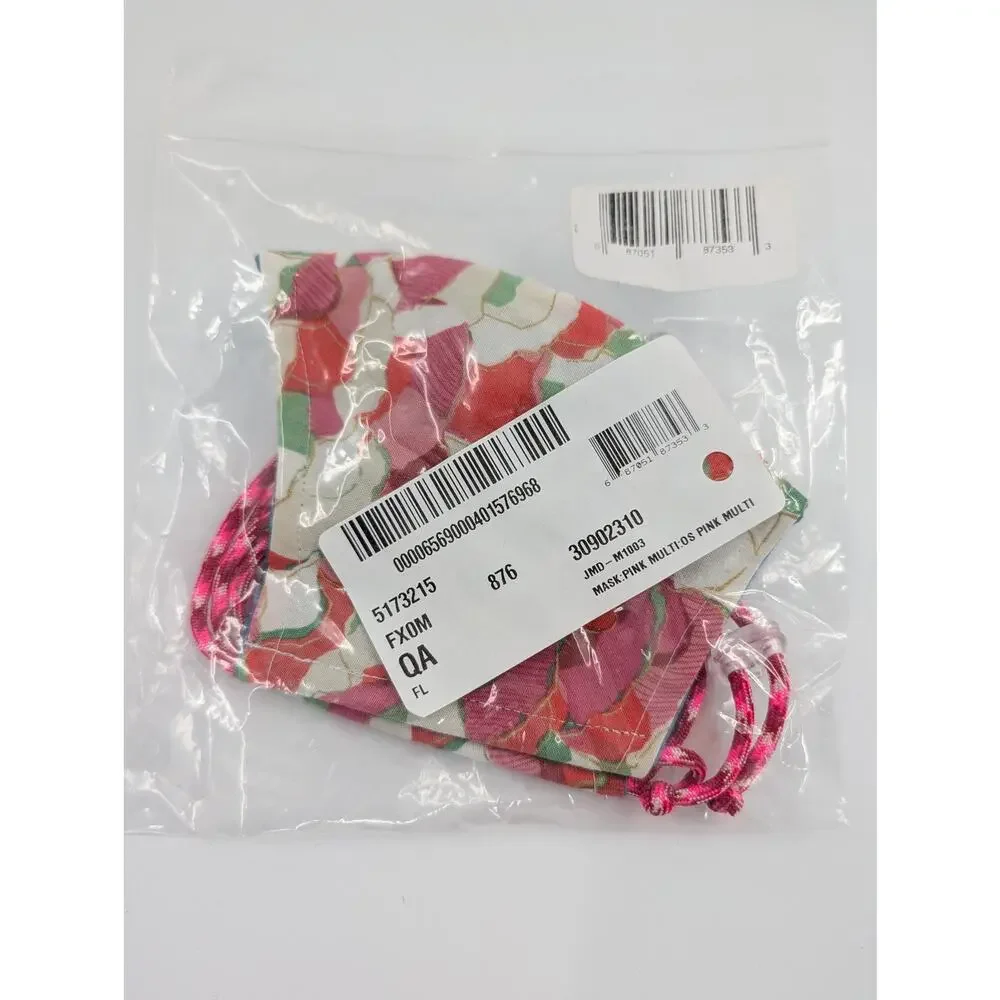 Ruby Grey Pink Floral Face Covering Mask